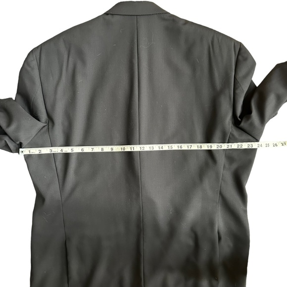 Calvin Klein Mens Black Wool‎ Two Button Sport Coat Blazer Size 46R - Picture 6 of 13